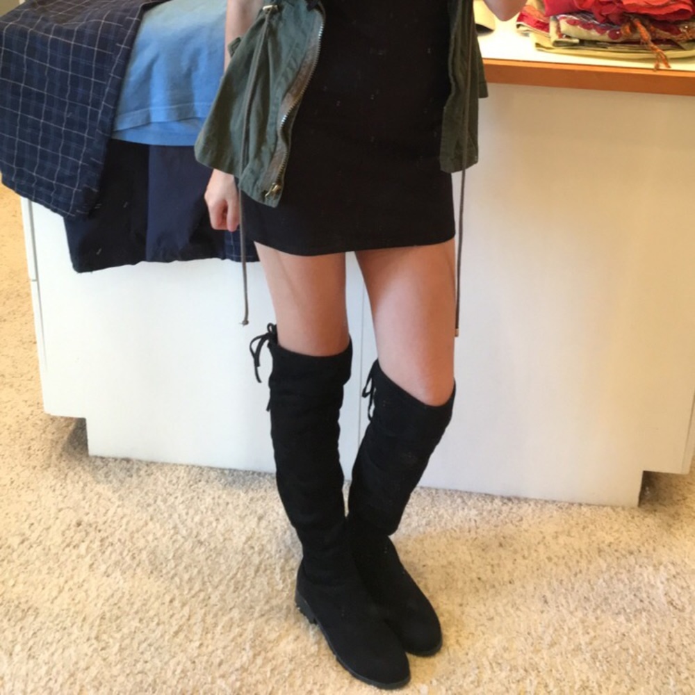 Black over the knee boots